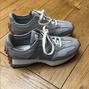 New Balance Gray and White Athletic Shoes